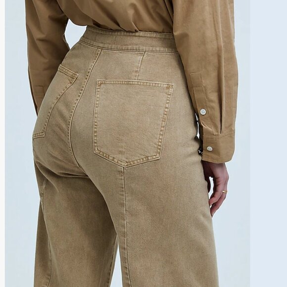 🏷️NWT:  The Curvy Emmett Wide-Leg Crop Pant: Welt Pocket Edition-White Size - Picture 5 of 9